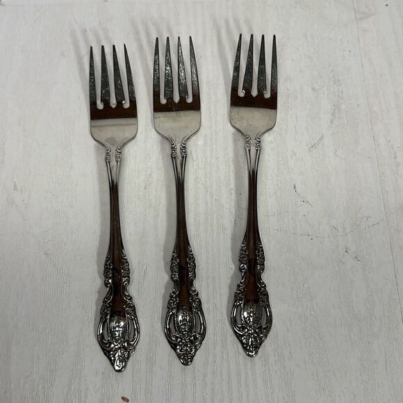 Oneida Community BRAHMS Stainless Steel 3 Salad Forks Silverware Flatware - Picture 1 of 6
